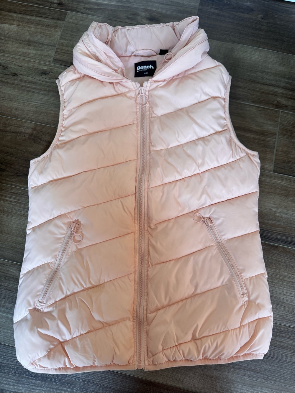 Bench Light Pink Quilted Hooded Puffer Vest